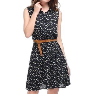 Allegra K Black and White Sleeveless Skater dress. Size Large.  Gently used 2x.